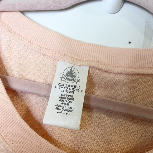 Disney Parks Disneyland Oliver & Company Mood Sweatshirt Pink Ombre Glitter 1X - Picture 5 of 6